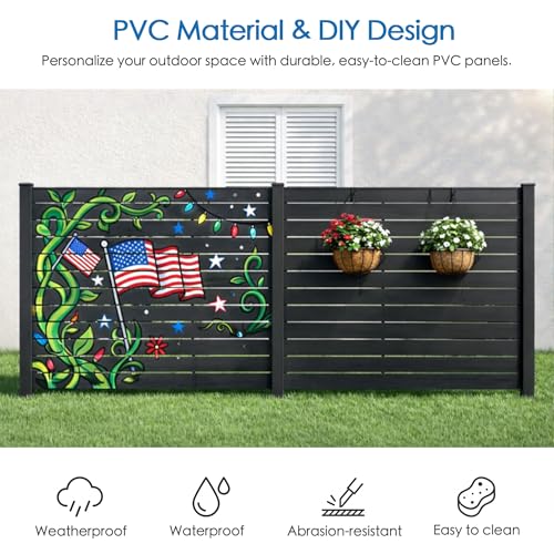 50" W x 48" H Outdoor Privacy Screen with Aluminum Posts (2 .)