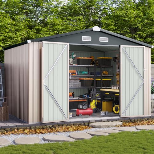 8x10 FT Shed Outdoor Storage Shed with Base