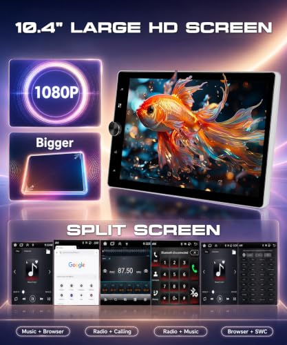 Motorized 10.4inch Single Din Radio with Wireless Carplay