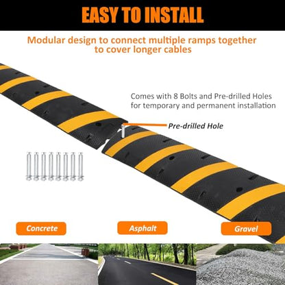 6 Ft Rubber Speed Bump (2 Count)