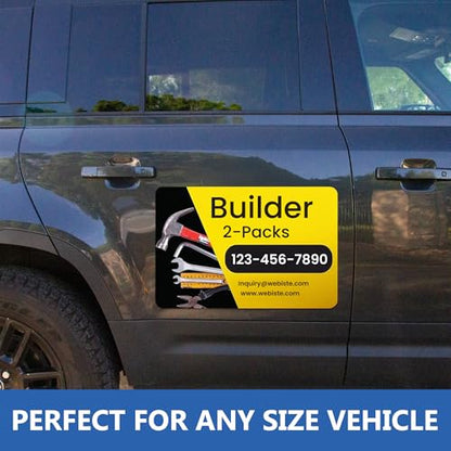 Custom Car Magnet Signs for Builder and Contractor (2 Count)