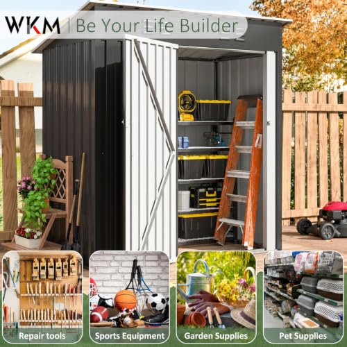 5X3 FT Outdoor Storage Shed Black