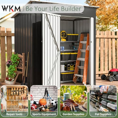 5X3 FT Outdoor Storage Shed Black