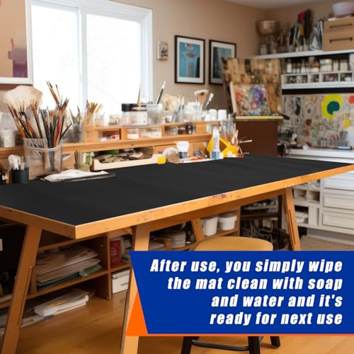 1 Roll 23.5 x 100 Inch Work Bench Mat Self Adhesive Resistant PU Floor Runner Easy to Clean Workbench Mat Pad for Garage Workbench or Table Storage Tool Organization