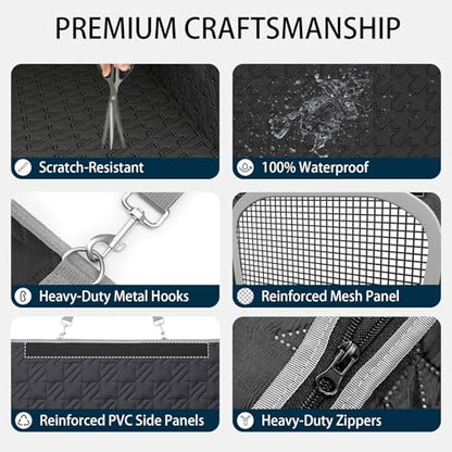 Durable Hard Bottom Dog Car Seat Cover for Large Dogs