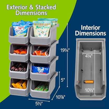 Medium Stackable Plastic Storage Bins