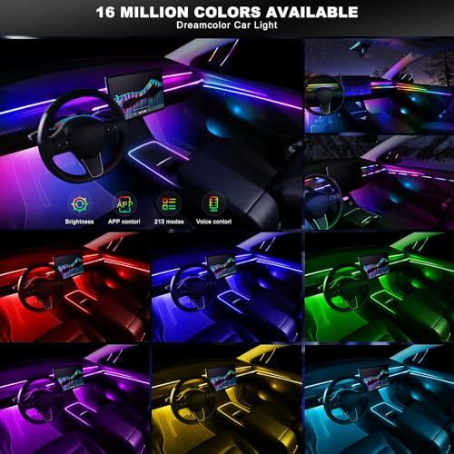 Dreamcolor Acrylic Interior Car LED Strip Light with Wireless APP