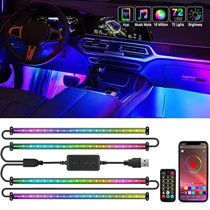 4PCS USB Car Interior Lights Dream Color App and Remote Control