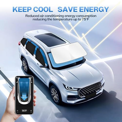 Windshield Sun Shade for Volkswagen VW Jetta 2019 (7 Count)
