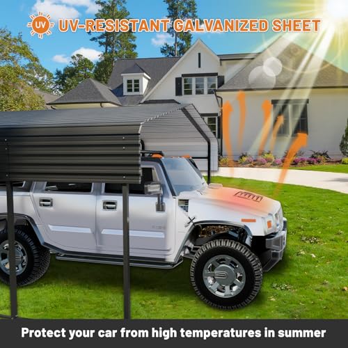 10 x 15 FT Metal Carport with Heavy Duty Galvanized Steel Roof & Durable Frame