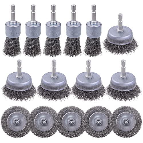 15 Pack Carbon Steel Wire Wheel Brush (15 Count)
