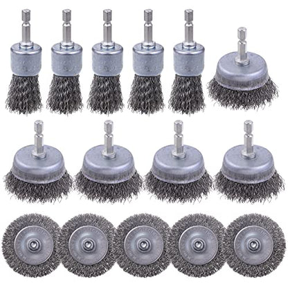 15 Pack Carbon Steel Wire Wheel Brush (15 Count)