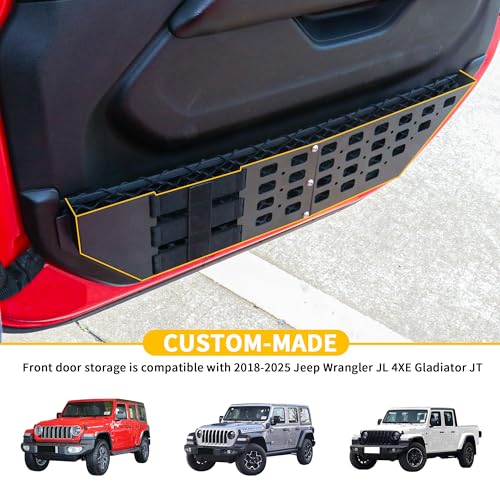 Front Door Storage Pockets with Cup Holders Compatible with 2018