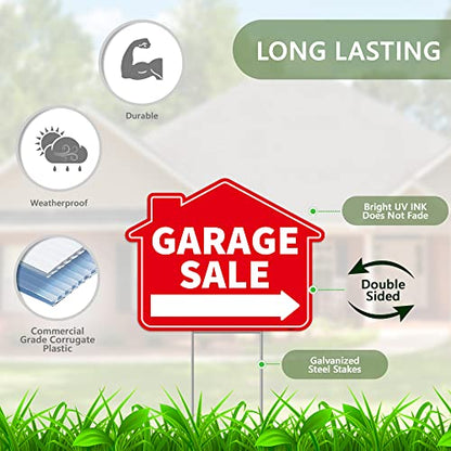 2PC Garage Sale Yard Sign with Stakes (2 Count)