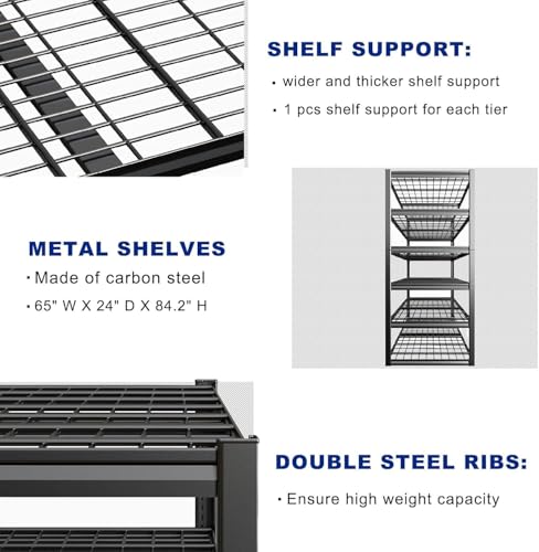 65" W Garage Shelving Heavy Duty