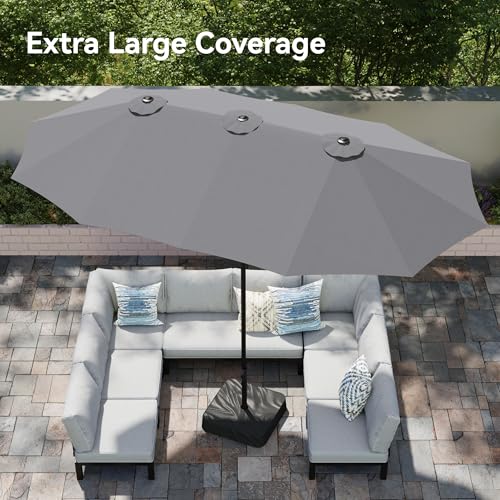 15ft Large Outdoor Patio Umbrella with Base Included