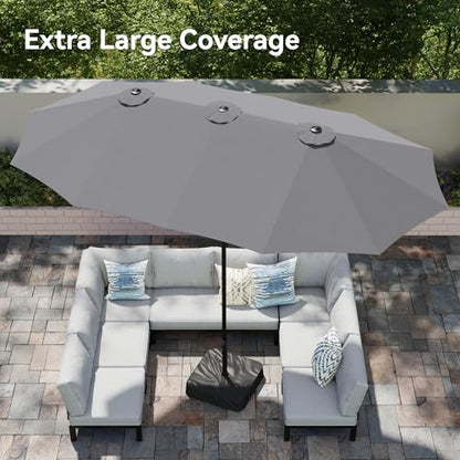 15ft Large Outdoor Patio Umbrella with Base Included