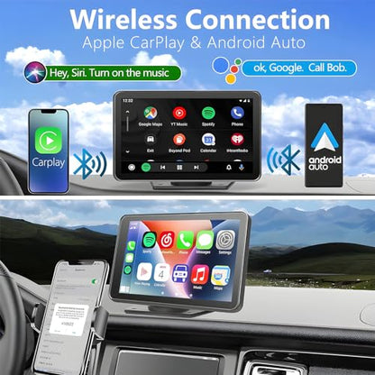 Carplay Screen for Car 7" with Wireless Apple CarPlay & Android Auto