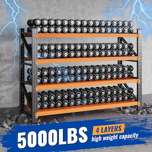 60" W Storage Shelves 5000lbs Garage Metal Shelving Heavy Duty Garage Shelves Adjustable Storage Shelves for Industrial