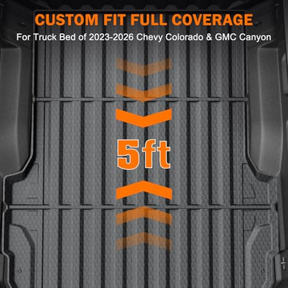 Floor Mats Bed Mat Set for 2023 2024 2025 2026 Chevy Colorado (4 Count)