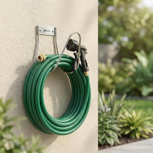 Garden Hose Holder Stainless Steel Small Wall Mount Garden Hose Hook (2 Count)