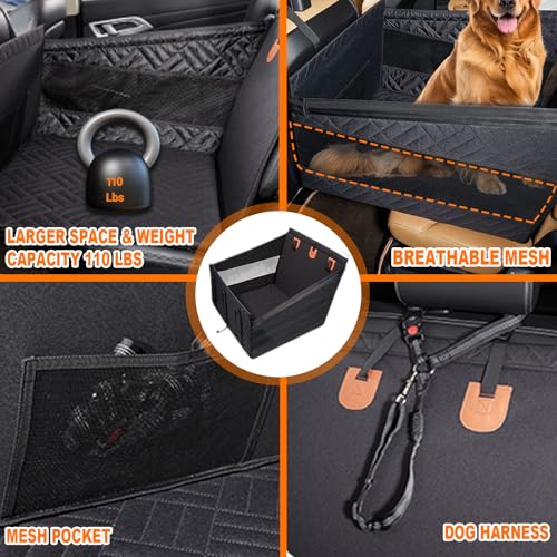Dog Car Seat for Large Medium Dogs with Seat Belt