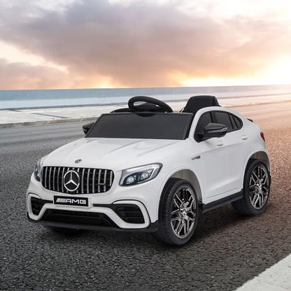 12V Toddler Ride On Car Mercedes Benz AMG GLC63S Coupe 2 Speed White