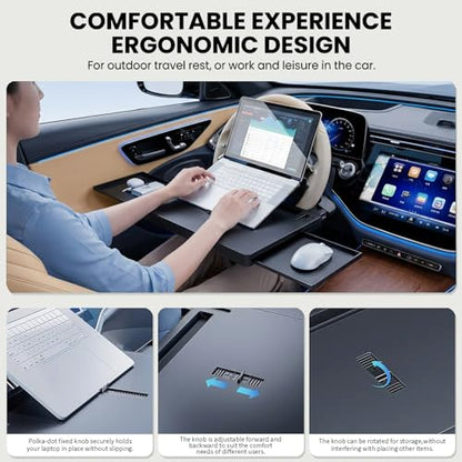 Car Back Seat Tray Table with Expandable Tray