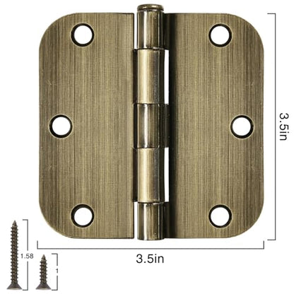 Rounded Door Hinges 3.5" X 3 1