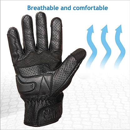 Leather Motorcycle Gloves for Men and Women