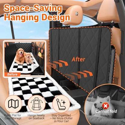Hard Bottom Car Seat Cover for Dog swith Removable Soft Blankets