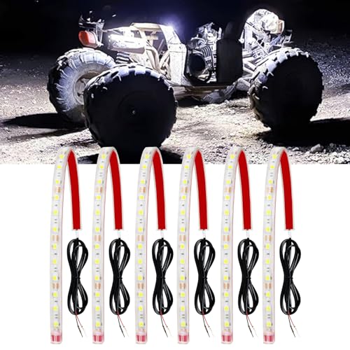 12V Led Light Strip Waterproof 32CM White Underglow for Car Motorcycle 6Pcs (6 Count)