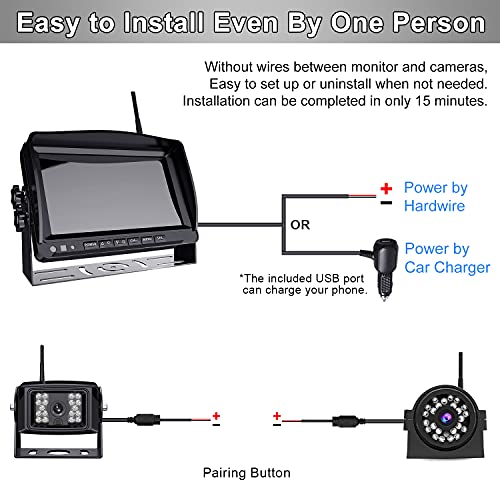 HD 1080P 9" Wireless Backup Camera System