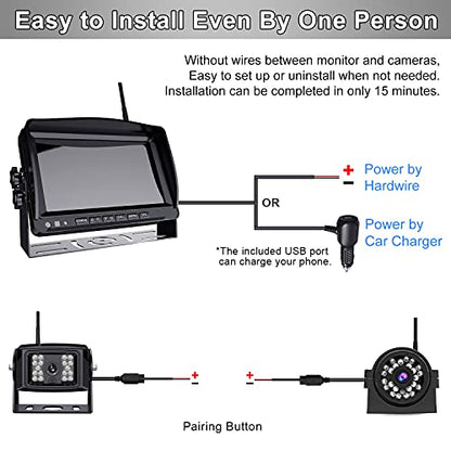 HD 1080P 9" Wireless Backup Camera System