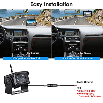 Digital Wireless Backup Camera System Kit