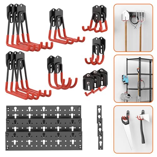 24 PCS Garage Storage Hooks with Tracks