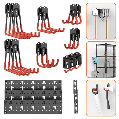 24 PCS Garage Storage Hooks with Tracks