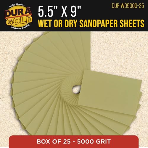 Premium 5000 Grit Wet or Dry Sandpaper Sheets (25 Count)