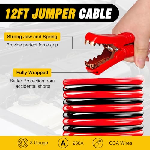 Car Roadside Emergency Kit with Jumper Cables Repair Tool Sets