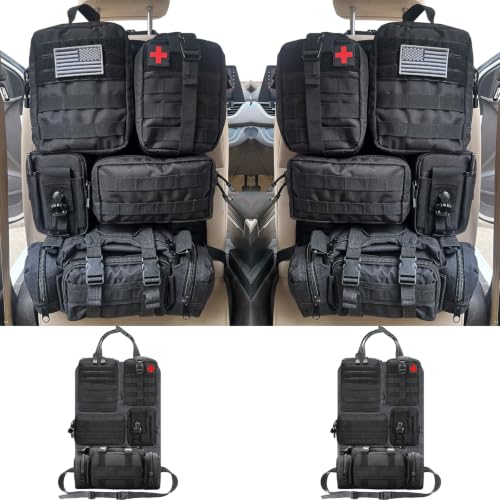 7 PACK Tactical Seat back organizer Truck organizer With 6 Detachable Pouches Universal For Car Truck Ford Jeep Military