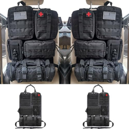7 PACK Tactical Seat back organizer Truck organizer With 6 Detachable Pouches Universal For Car Truck Ford Jeep Military
