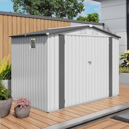 8x6 FT Outdoor Storage Shed with Windows