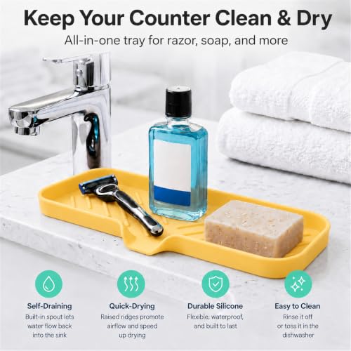 Silicone Soap Dish with Drain Spout