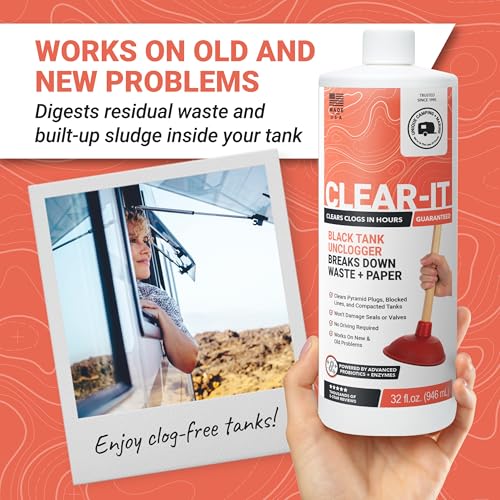 Clear It Liquid RV Black Tank Unclogger (32 Fl Oz)