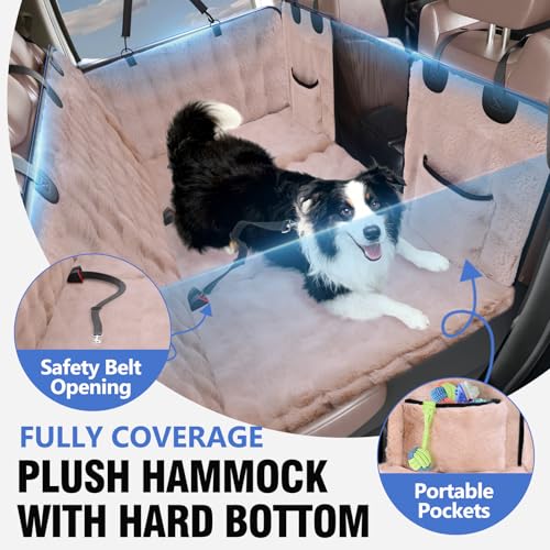 XL Hard Bottom Plush Furry Fuzzy Dog Seat Cover for Crew Cab Truck