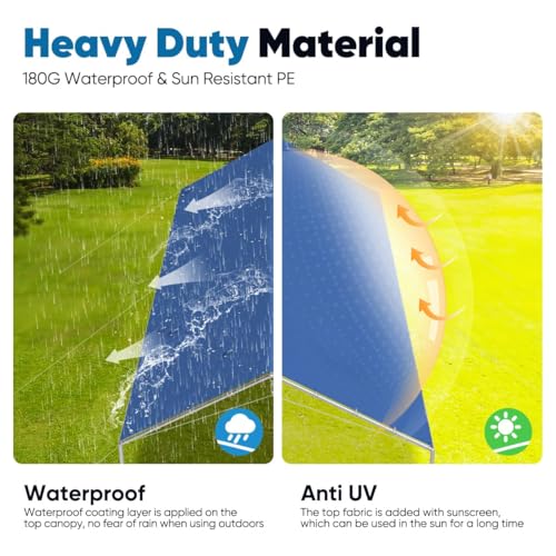 10x20 ft Heavy Duty Car Canopy Galvanized Frame Carport Outdoor Party Tent Boat Shelter with 3 Reinforced Steel Cables