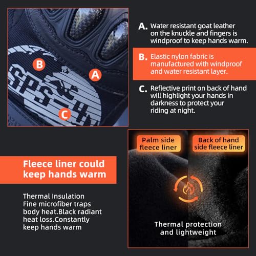 SPS 4 Winter Unisex Touchscreen Road Racing Motorcycle MTB Sports Gloves Also fit BMX MX ATV Mountain Bike Bicycle Cycling Off