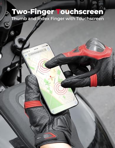 Sheepskin Leather Motorcycle Gloves for Men