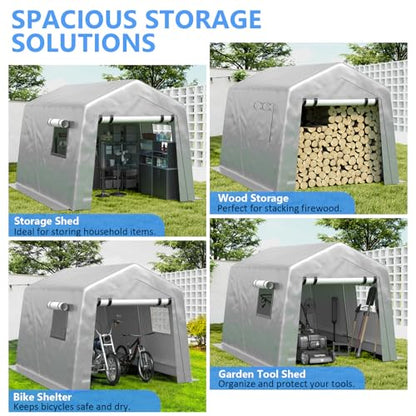 8x10 ft Carport Heavy Duty Tent with Roll
