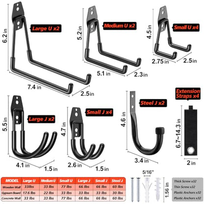 MKRUI 20 Pack Garage Hooks for Storage & Hanging Items